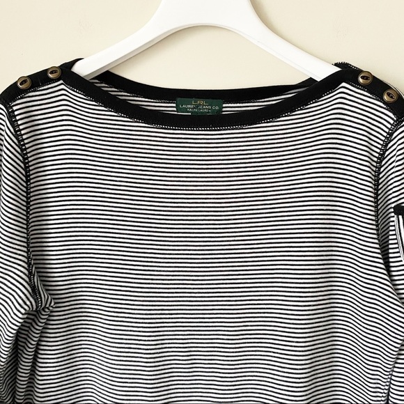 Lauren Ralph Lauren Nautical Tee Long Sleeves L - Picture 5 of 8